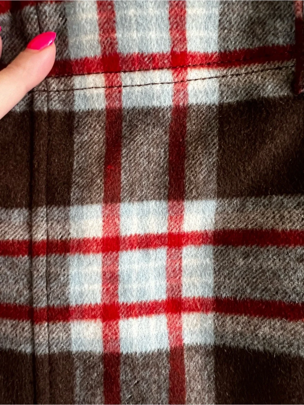Eddie Bauer Brown, Cream and Red Plaid Mini Skirt Wool Fall Size 12